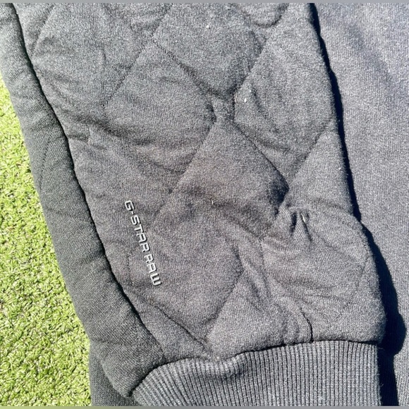 SUPER NICE G-STAR RAW BLACK ON BLACK QUILTED CREWNECK SWEATER XL PERFECT SHAPE - Picture 5 of 8